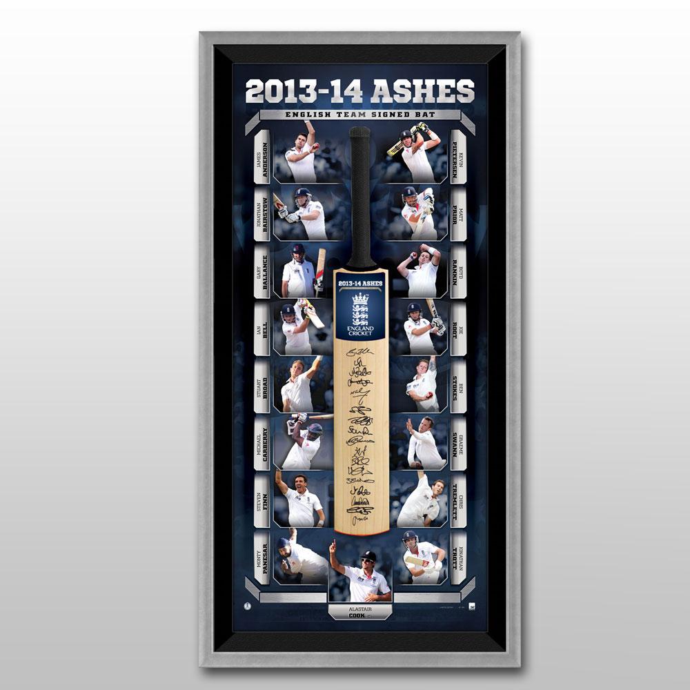 England 2013/14 Ashes Squad Signed & Framed Limited Edition Cricke...