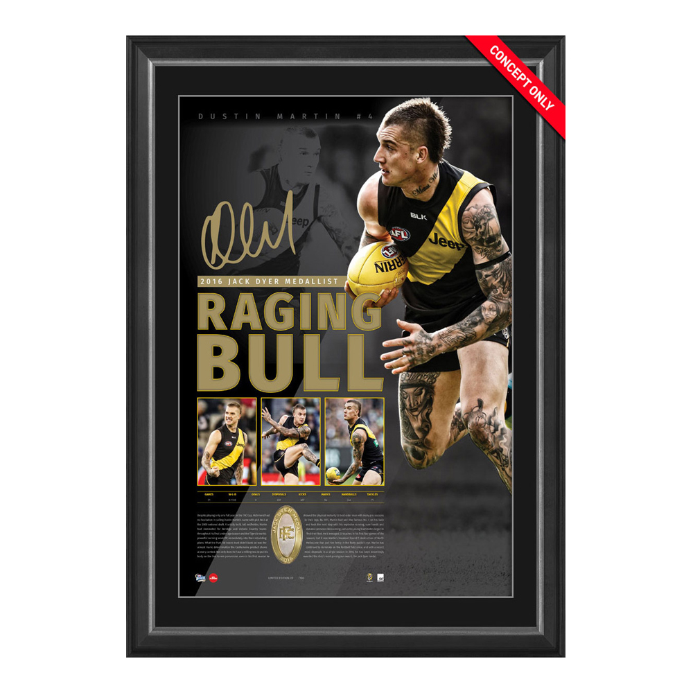 Richmond Tigers – The Raging Bull – Dustin Martin 2016 Signed ...