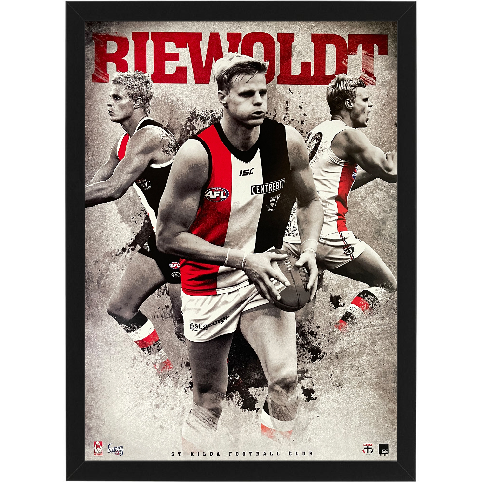 St Kilda Saints – Nick Riewoldt Individual Poster Framed