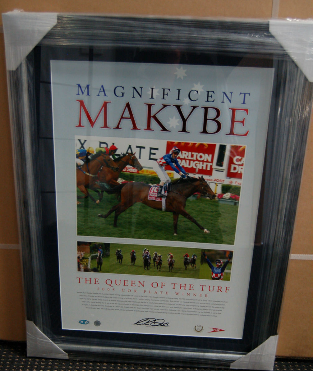 Horse Racing – Makybe Diva – Glen Boss Signed & Framed...