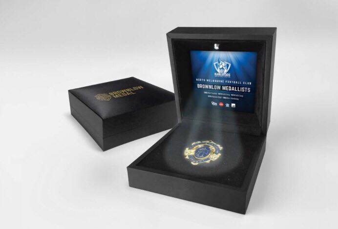 North Melbourne Kangaroos – Boxed Brownlow Medal w/ LED Lighting...