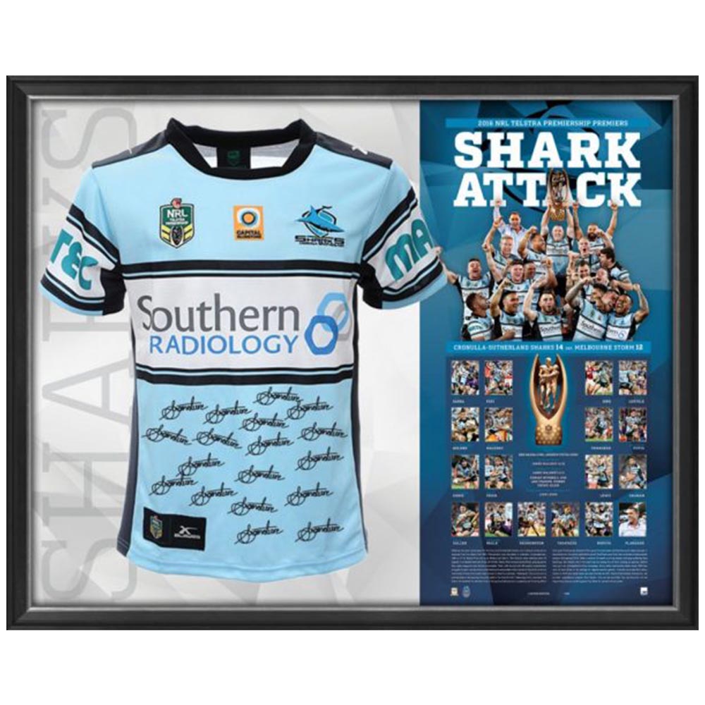 Cronulla Sharks – 2016 NRL Premiership Signed & Framed Limi...
