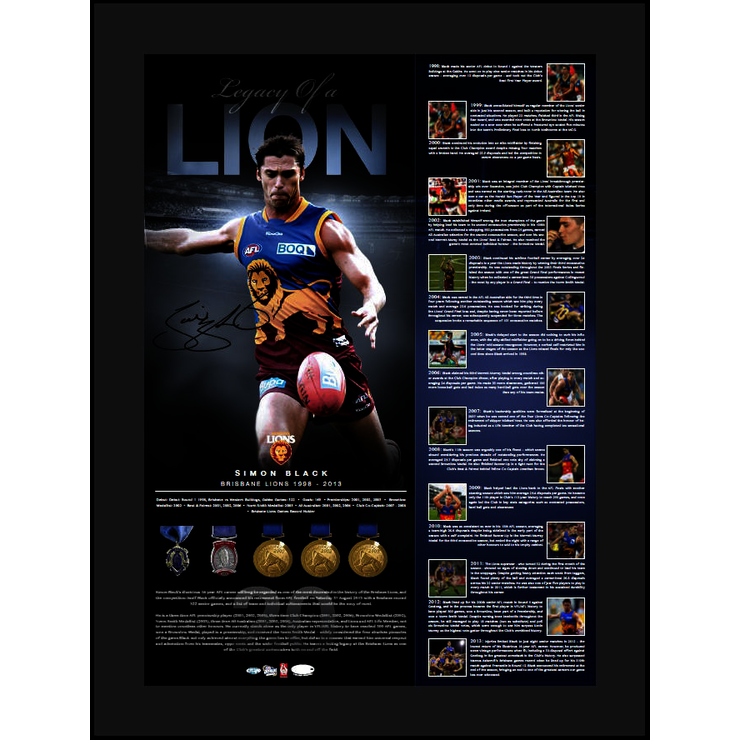Brisbane Lions – Simon Black Signed & Framed Limited Editio...