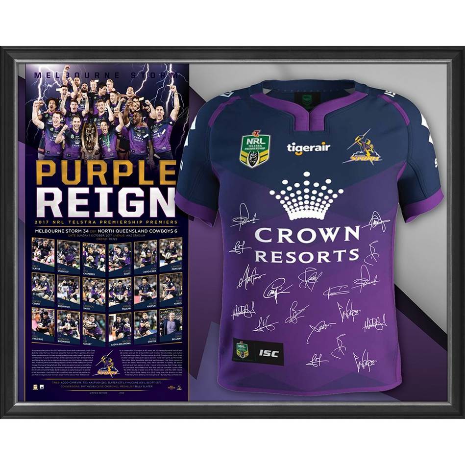 Melbourne Storm – 2017 NRL Grand Final Premiership Team Signed G...