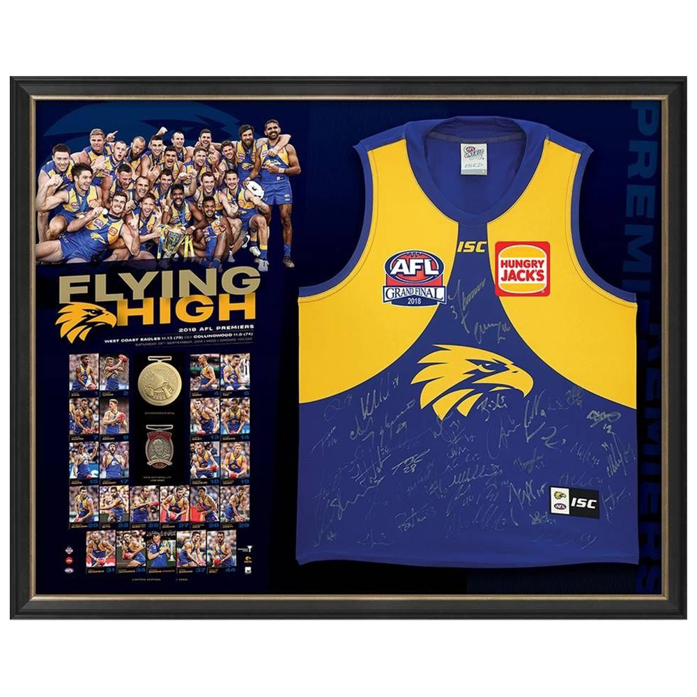 West Coast Eagles 2018 Grand Final Team Signed Framed Limited Edition ...