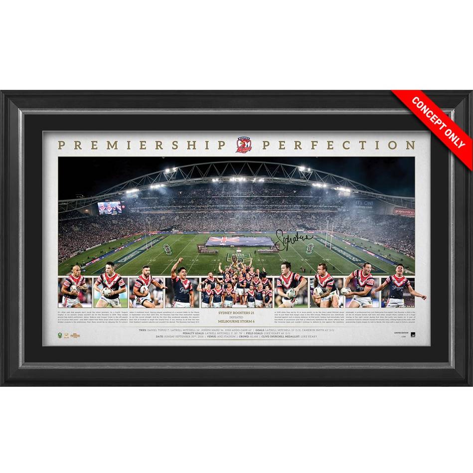 Sydney Roosters – 2018 NRL Grand Final Signed and Framed Panoram...