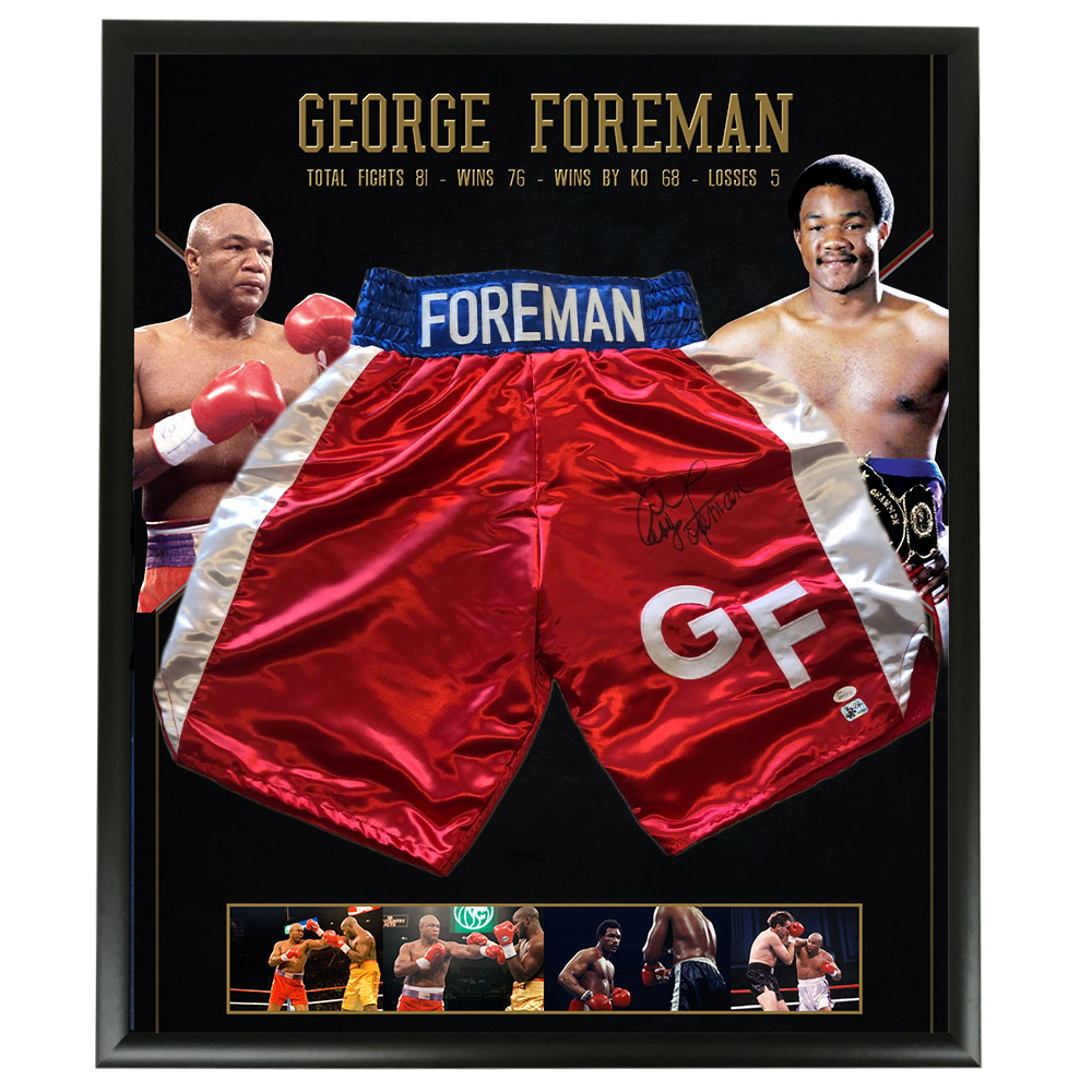 Boxing – George Foreman Signed & Framed Boxing Trunks (JSA ...