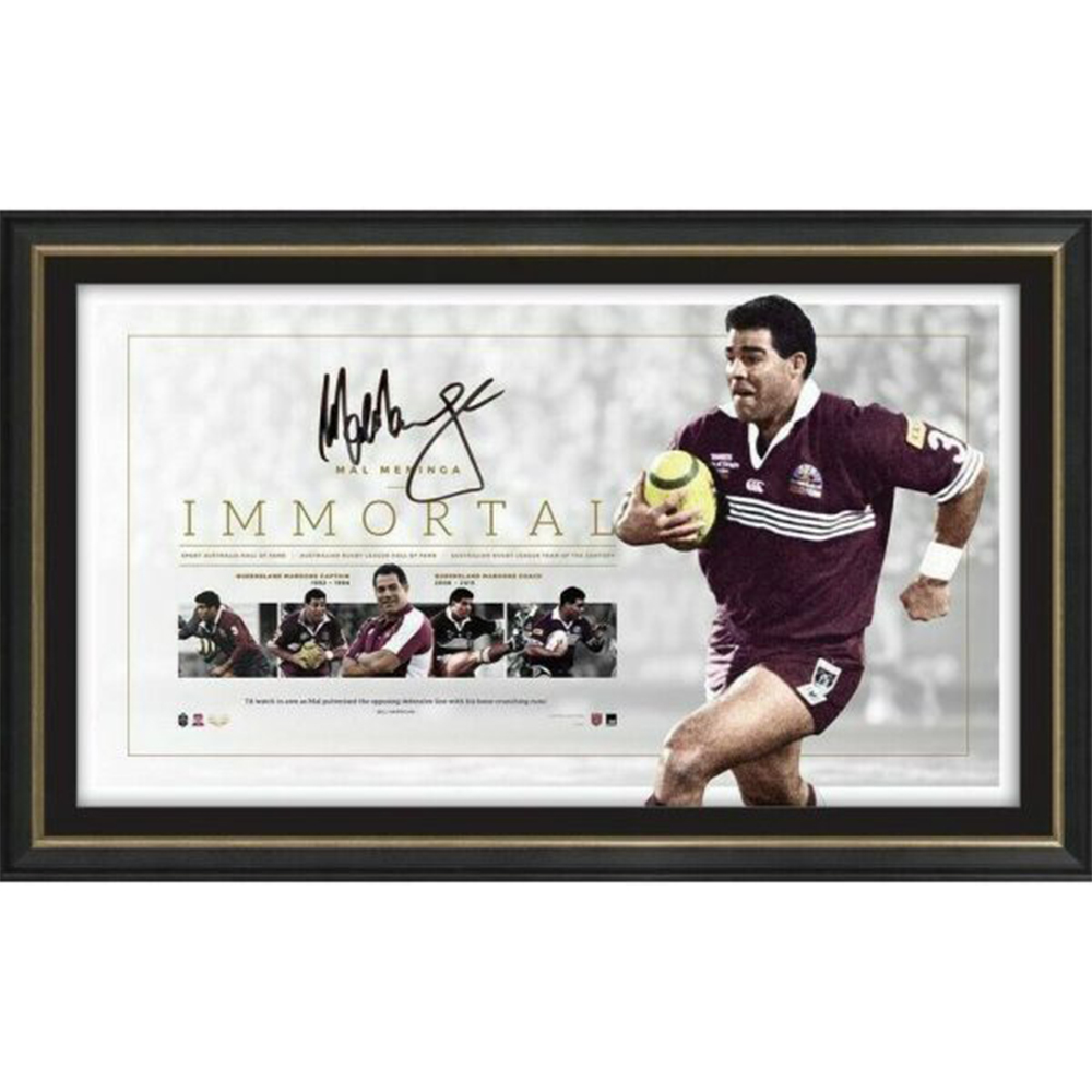 Queensland Maroons- State of Origin – Mal Meninga Signed Framed ...