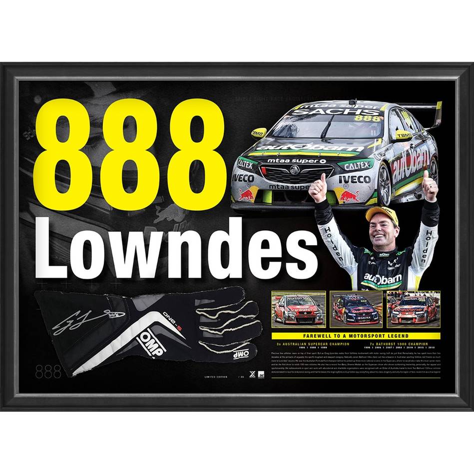 V8 Supercars – Craig Lowndes Signed and Framed Limited Edition 8...