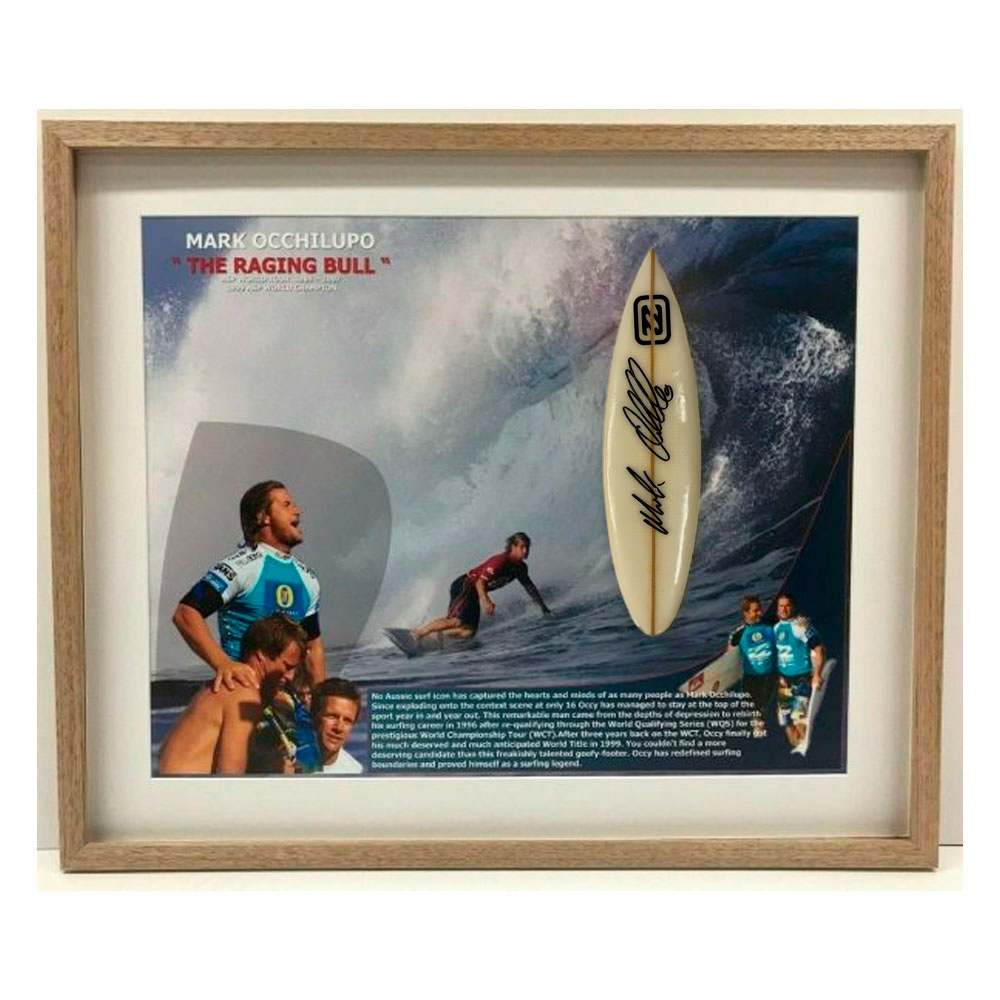 Surfing – Mark Occhilupo Signed & Framed ‘Raging Bull&...