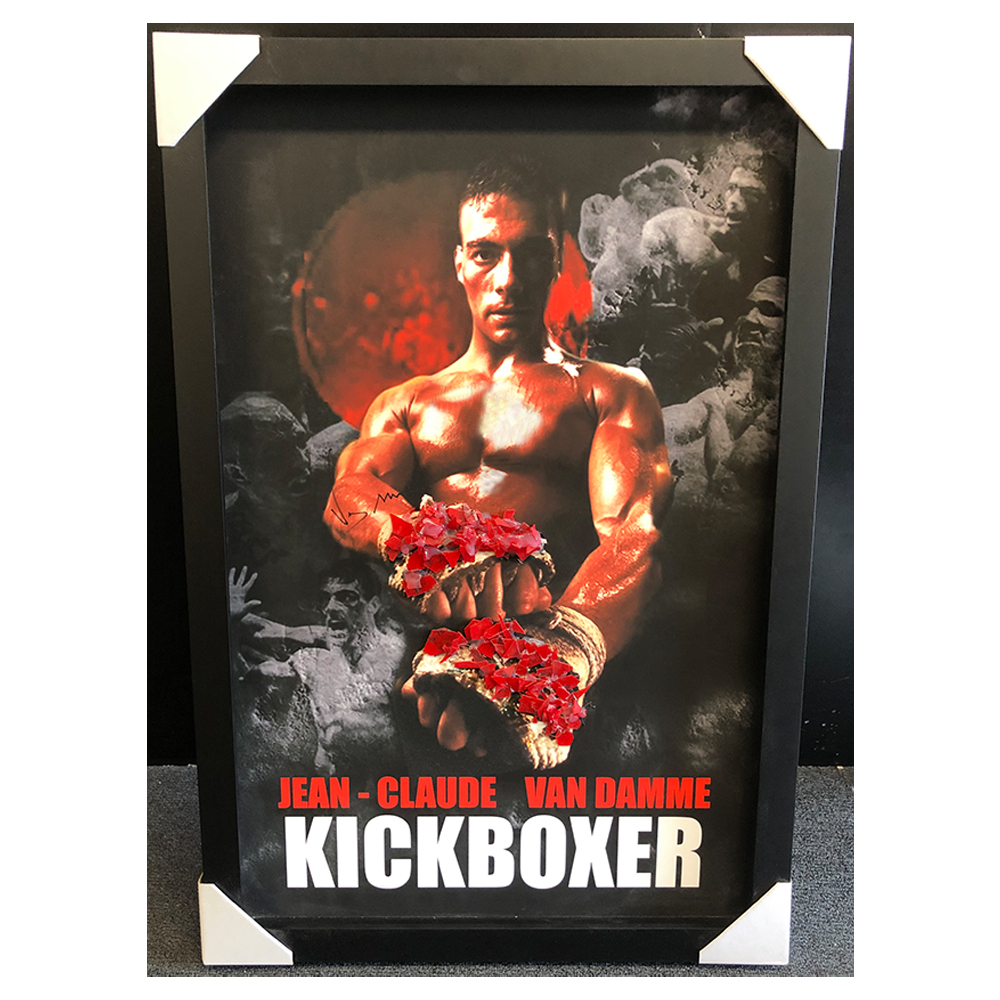 Jean Claude Van Damme – Signed & Framed Kickboxer Glass Glov...