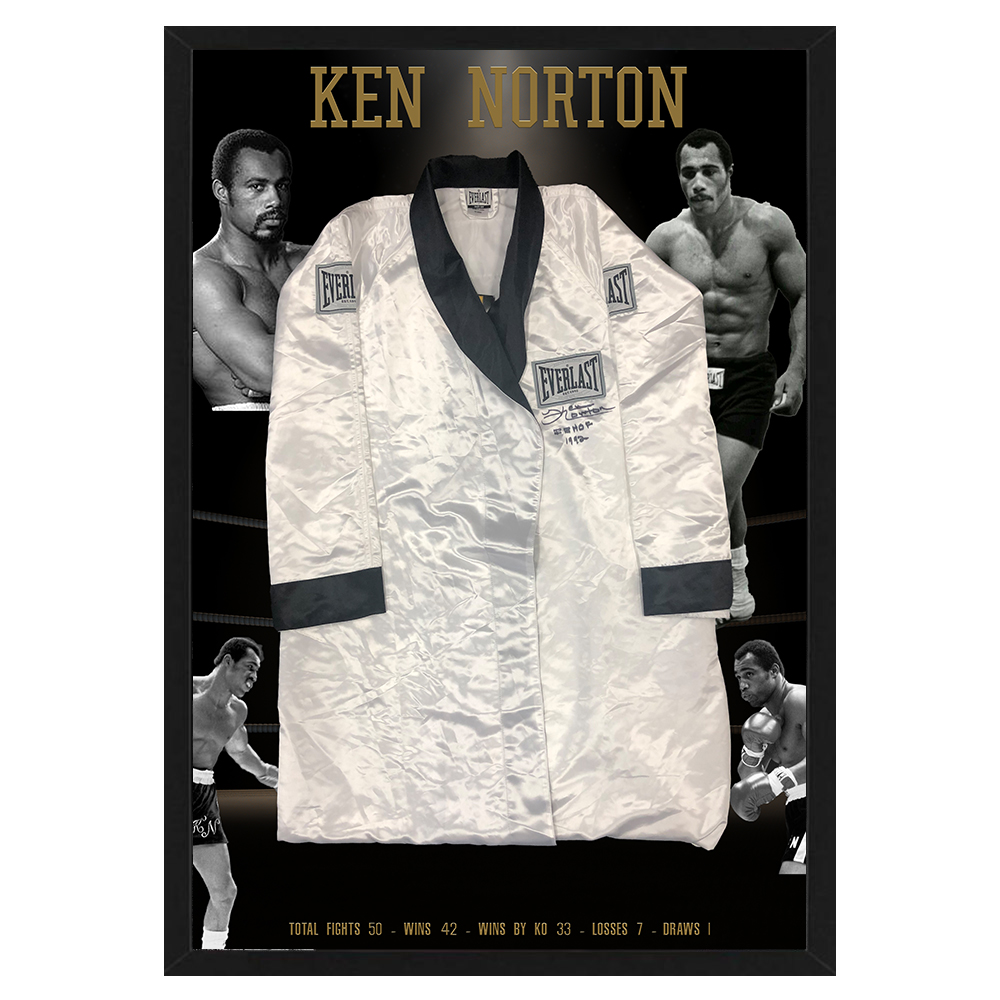 Boxing – Ken Norton Signed & Framed Everlast Robe