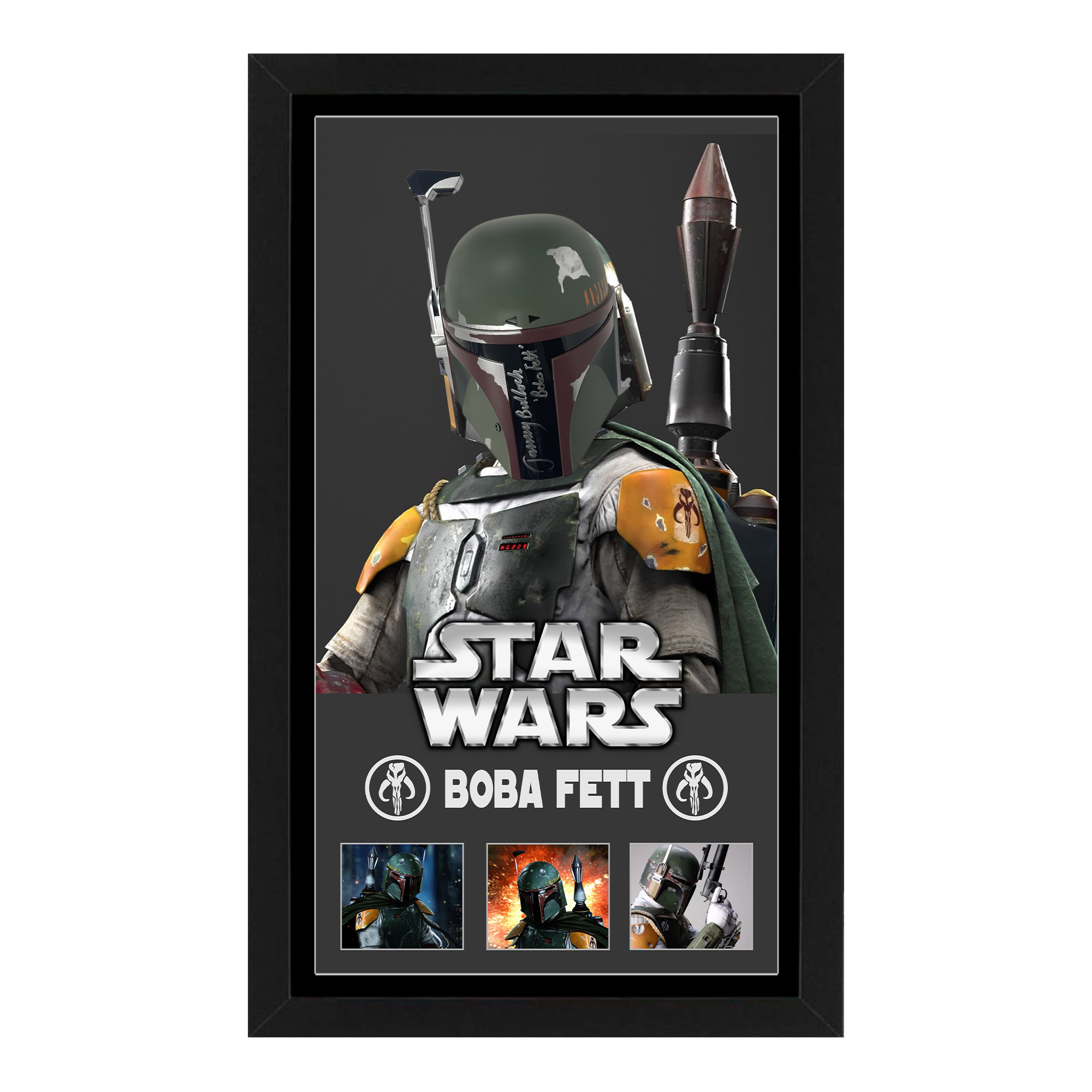 Jeremy Bulloch – Star Wars Signed & Framed Boba Fett Mask D...