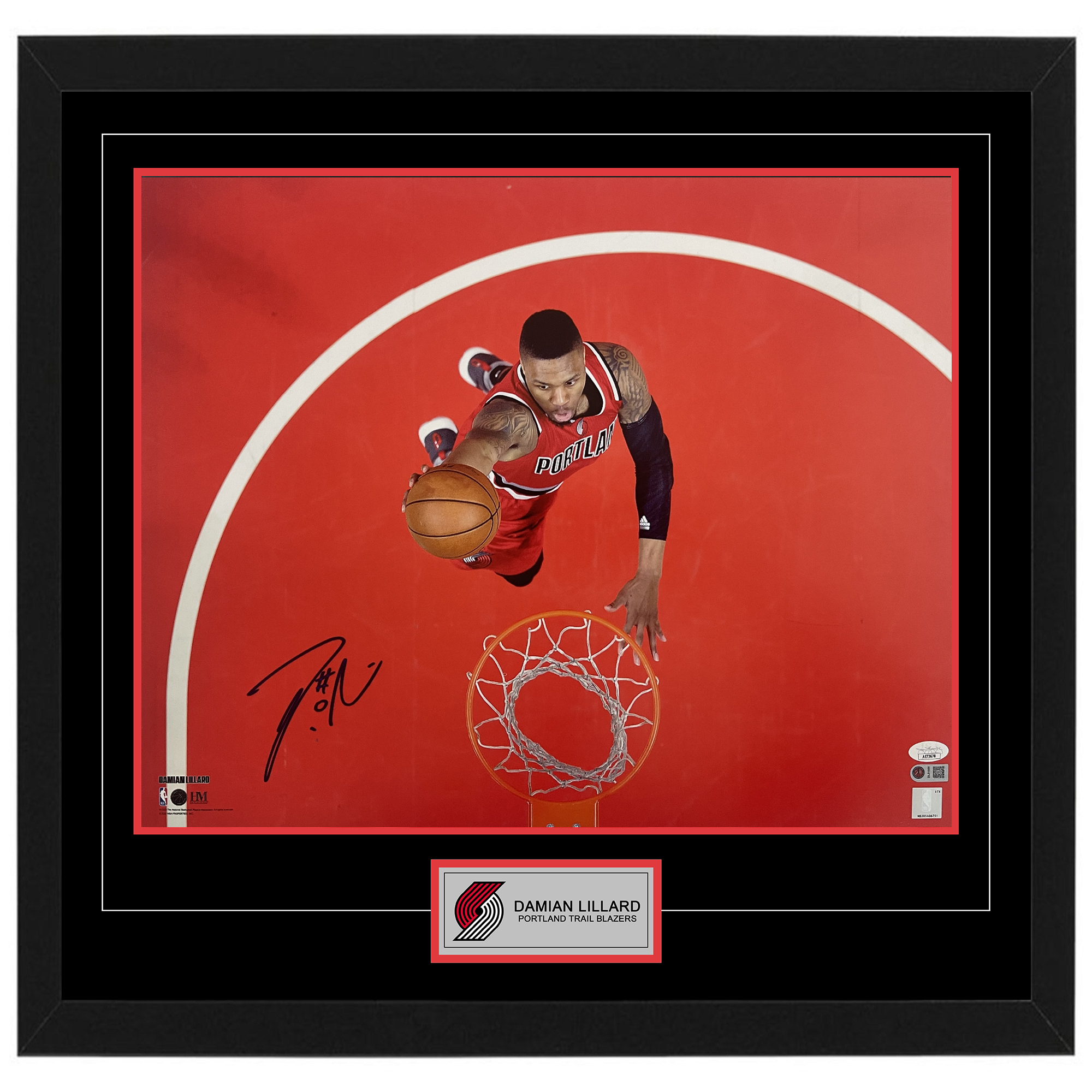 Basketball – DAMIAN LILLARD Signed & Framed Trail Blazers 16...