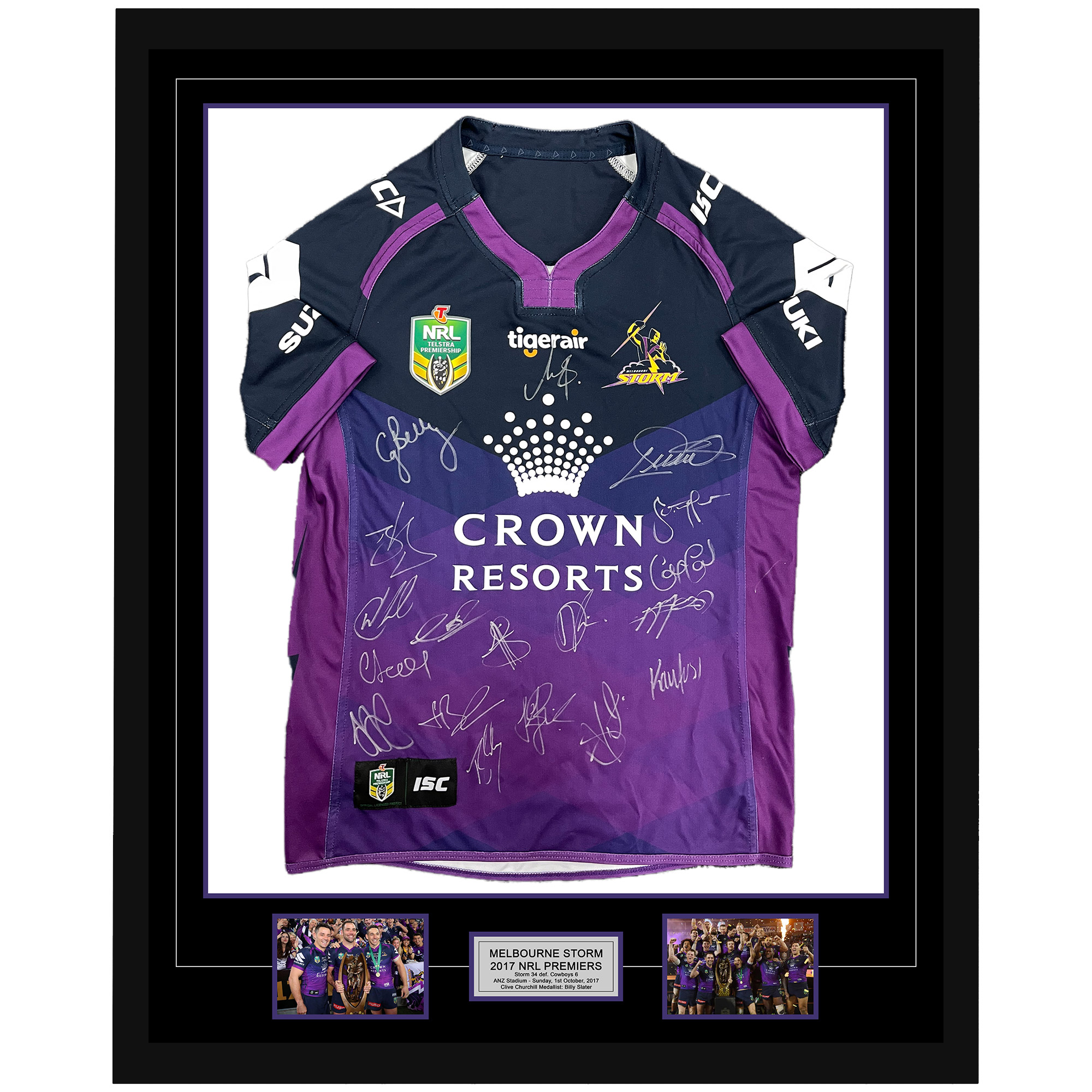 Melbourne Storm – 2017 Premiers Team Signed & Framed Jersey