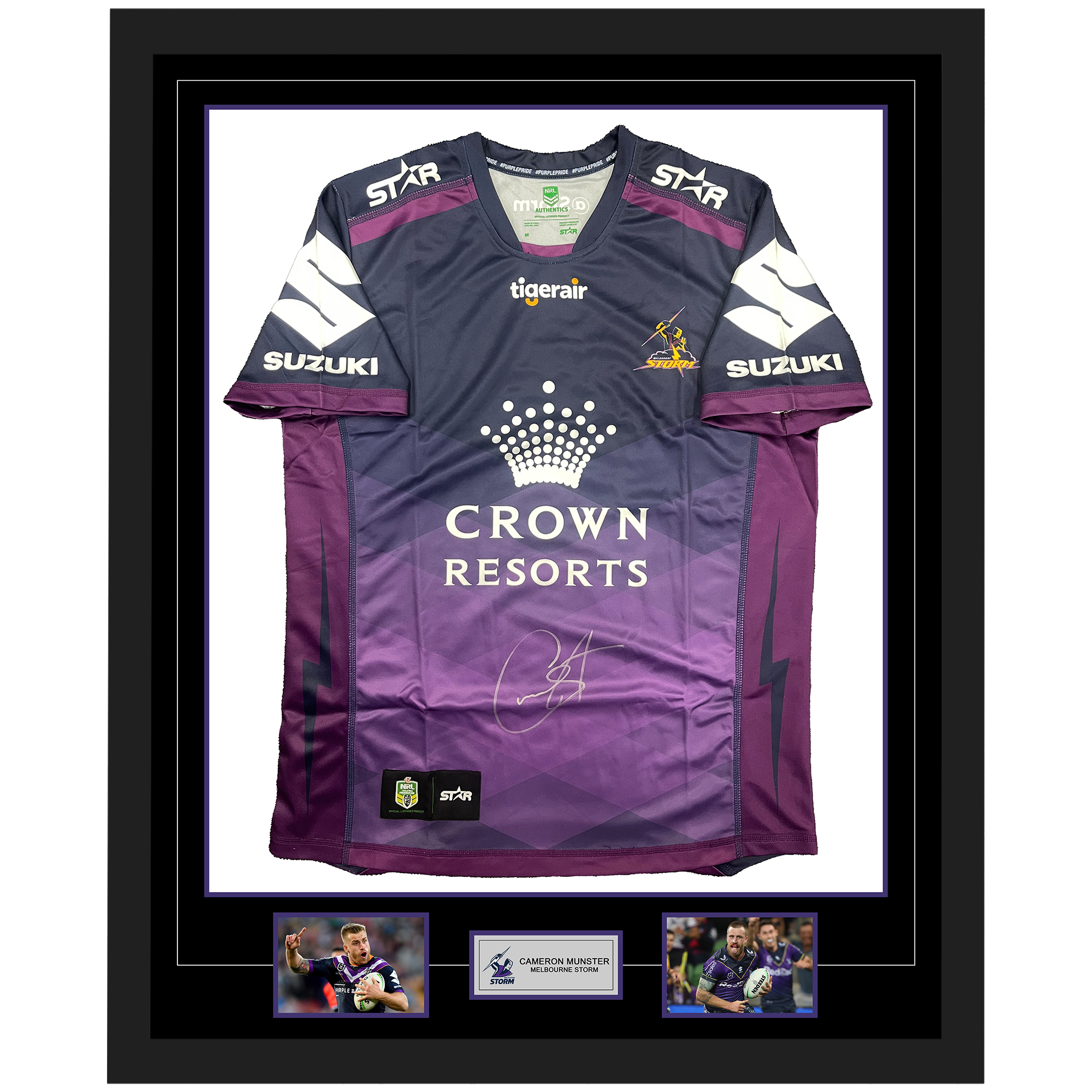 Melbourne Storm – CAMERON MUNSTER Signed & Framed Jersey