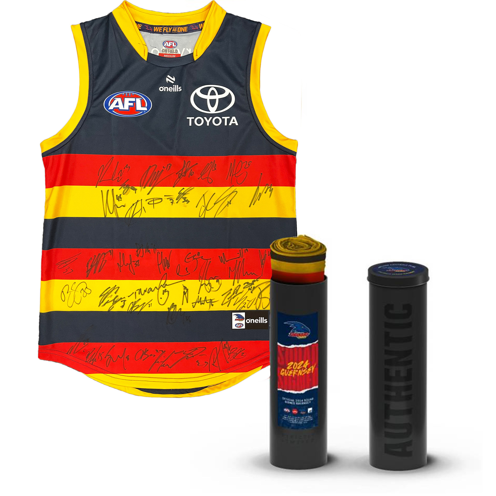 ADELAIDE CROWS 2024 SQUAD SIGNED OFFICIAL GUERNSEY